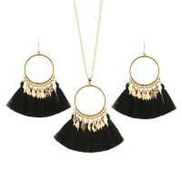 Jewelry Sets Zinc Alloy with Polyester gold color plated Bohemian style & for woman Length Approx 29.13 Inch Sold By Lot