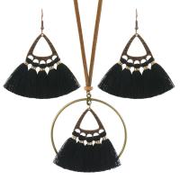 Jewelry Sets Zinc Alloy with Polyester gold color plated 2 pieces & Bohemian style & for woman 70mm Sold By Lot