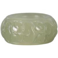 Perles en jade, Hetian Jade, beignet, gravé, DIY, vert clair, 13x6mm, Trou:Environ 7mm, Vendu par PC