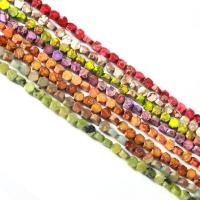 Mixed Gemstone Beads, Hexagon, DIY, more colors for choice, 6x6x3mm, Sold Per Approx 38 cm Strand