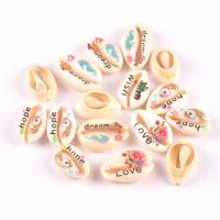 Wood Beads, Trumpet Shell, Conch, printing, DIY & different designs for choice, more colors for choice, 20mm, Sold By PC