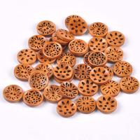 Wood Button Flat Round DIY brown 18mm Approx Sold By Bag