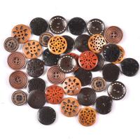 Dřevo Button, Flat Round, DIY & různé styly pro výběr, více barev na výběr, 20mm, Cca 20PC/Bag, Prodáno By Bag