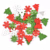 Fibra de densidad media Ornamentos colgantes de Navidad, Tallado, Bricolaje & diferentes estilos para la opción & hueco, más colores para la opción, 25mm, aproximado 50PCs/Bolsa, Vendido por Bolsa