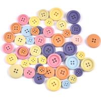 Dřevo Button, Flat Round, DIY & různé velikosti pro výběr, smíšené barvy, Cca 50PC/Bag, Prodáno By Bag