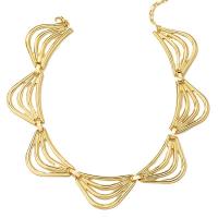 Zinklegierung Schmuck Halskette, mit Verlängerungskettchen von 4.72, goldfarben plattiert, für Frau, goldfarben, frei von Nickel, Blei & Kadmium, Länge:13.39 ZollInch, verkauft von PC