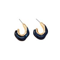 Tibetan Style Stud Earring, Acrylic, with Tibetan Style, gold color plated, for woman, more colors for choice, 26.04x32.76mm, Sold By Pair