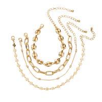 Tibetan Style Bracelet Set, gold color plated, 4 pieces & for woman, golden, nickel, lead & cadmium free, 4PCs/Set, Sold By Set