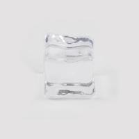 Resin Decoration,  Square, clear, 18mm, Sold By PC