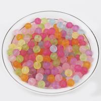 Frosted akryl perler, Runde, forskellig emballage stil for valg & du kan DIY, blandede farver, 10mm, Solgt af Bag