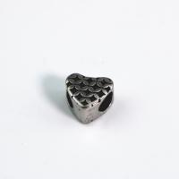 Edelstahl-Perlen mit großem Loch, 304 Edelstahl, Herz, DIY, 9.80x11mm, Bohrung:ca. 4.5mm, verkauft von PC