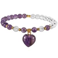 Gemstone Bracelets, Heart, different materials for choice & for woman, 15*15mm,6-7mm, Sold By Strand