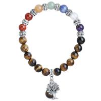 Gemstone Bracelets, with Tibetan Style, different materials for choice & for woman, 21*17*2mm, Sold Per Approx 7.09 Inch Strand