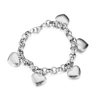 Stainless Steel Jewelry Bracelet, 304 Stainless Steel, Heart, fashion jewelry & for woman, more colors for choice, 8mm,16mm, Sold Per Approx 7.87 Inch Strand