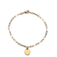 Stainless Steel Jewelry Bracelet, 304 Stainless Steel, Heart, fashion jewelry & for woman, more colors for choice, 2.5mm,10mm, Length:Approx 8.28 Inch, Sold By PC