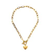 Stainless Steel Jewelry Necklace, 304 Stainless Steel, Heart, Vacuum Ion Plating, fashion jewelry & for woman, more colors for choice, 7mm,15mm, Length:Approx 17.72 Inch, Sold By PC