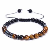 Gemstone Bracelets with Polyester Cord Round handmade fashion jewelry & Unisex & adjustable 6mm Length 6.6-11.8 Inch Sold By PC