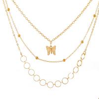 Multi Layer Necklace Zinc Alloy with 5cm extender chain KC gold color plated three layers & fashion jewelry & for woman golden nickel lead & cadmium free Length 34.5 cm 38 cm Sold By PC