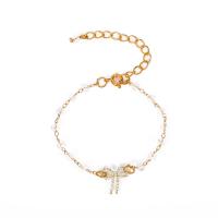 Tibetan Style Bracelet, with Crystal, with 6cm extender chain, Bowknot, gold color plated, fashion jewelry & adjustable & for woman, golden, nickel, lead & cadmium free, Length:15 cm, Sold By PC