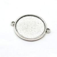 Tibetan Style Connector Setting, antique silver color plated, original color, 25mm, 100PCs/Bag, Sold By Bag