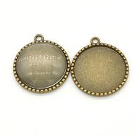 Pendentif en alliage de zinc Cabochon Cadre, Plaqué de couleur de bronze antique, couleur originale, Diamètre intérieur:Environ 25mm, Vendu par PC