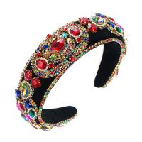 Hair Bands, Cloth, with Glass Rhinestone, Baroque style & for woman, more colors for choice, 150x120mm, Sold By PC