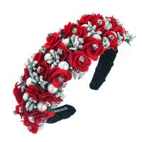 Haarreif, Stoff, mit Schwamm & Kunststoff Perlen, Blume, Barock-Stil & für Frau & mit Strass, keine, 155x135mm, verkauft von PC