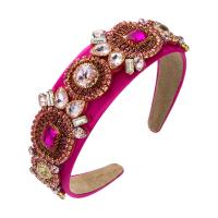 Hair Bands Velveteen with Glass Rhinestone Geometrical Pattern Baroque style & for woman Sold By PC