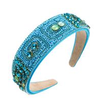 Hair Bands Velveteen with Glass Rhinestone & Zinc Alloy Geometrical Pattern for woman & with rhinestone Sold By PC