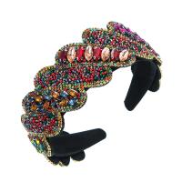 Hair Bands, Cloth, with Seedbead, Baroque style & for woman & with rhinestone, more colors for choice, 130x40mm, Sold By PC