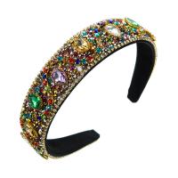 Hair Bands, Cloth, with Glass Rhinestone, Geometrical Pattern, Baroque style & for woman, more colors for choice, 140x120mm, Sold By PC