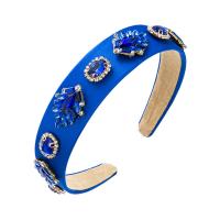 Hair Bands, Cloth, with Glass Rhinestone, Geometrical Pattern, Baroque style & for woman, more colors for choice, 145x125mm, Sold By PC