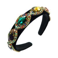 Hair Bands, Cloth, with Glass Rhinestone, Geometrical Pattern, Baroque style & for woman, more colors for choice, 150x120mm, Sold By PC
