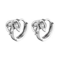 Messing Huggie Hoop Earring, plated, voor vrouw & met strass, meer kleuren voor de keuze, 10.70x11.80mm, Verkocht door pair