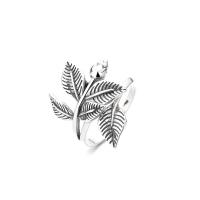 925 Sterling Silver Finger Rings Leaf Adjustable & for woman silver color Sold By PC