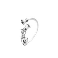 Cеребряное кольцо, Серебро 925 пробы, Лотос Seedpod, Регулируемый & разные стили для выбора & Женский, серебряный, продается PC