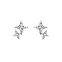 Cubic Zirconia micro pavimenta Sterling Silver Earring, 925 argento sterlina, Micro spianare cubic zirconia & per la donna, argento, 6x11mm, Venduto da coppia