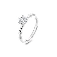 Kubični Zirconia mikro utre srebra prstenje, 925 Sterling Silver, Podesiva & micro utrti kubni cirkonij & za žene, srebro, Prodano By PC