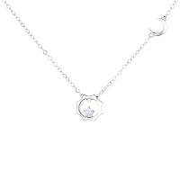 Cubic Zircon Micro Pave 925 Sterling Silver Necklace, plated, micro pave cubic zirconia & for woman, more colors for choice, Length:Approx 16.93 Inch, Sold By PC