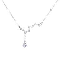 Cubic Zircon Micro Pave 925 Sterling Silver Necklace with 1.96 inch extender chain plated micro pave cubic zirconia & for woman Length Approx 14.56 Inch Sold By PC