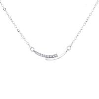 Cubic Zircon Micro Pave 925 Sterling Silver Necklace with 1.96 inch extender chain plated micro pave cubic zirconia & for woman Length Approx 15.73 Inch Sold By PC