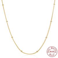 925 Sterling Silver Chain Necklace plated for woman Length Approx 15.75 Inch Sold By PC