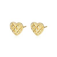 925 Sterling Silver Stud Earrings, Heart, plated, for woman, more colors for choice, 10x8.80mm, Sold By Pair