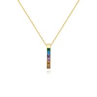 Cubic Zircon Micro Pave 925 Sterling Silver Necklace, with 1.96 inch extender chain, plated, micro pave cubic zirconia & for woman, more colors for choice, Length:Approx 15.75 Inch, Sold By PC