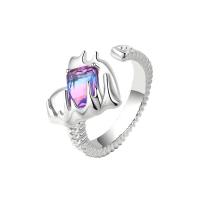 Brass δάχτυλο του δακτυλίου, Ορείχαλκος, χρώμα επιπλατινωμένα, Ρυθμιζόμενο & για τη γυναίκα, Μέγεθος:16, Sold Με PC