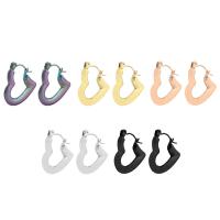 Stainless Steel Lever Back Earring, 304 Stainless Steel, Heart, Vacuum Ion Plating, fashion jewelry & for woman, more colors for choice, 20x21x3mm, Sold By Pair