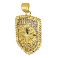 Cubic Zirconia Micro Pave Brass Pendant gold color plated fashion jewelry & DIY & micro pave cubic zirconia & for woman golden Approx 3.3mm Sold By Lot