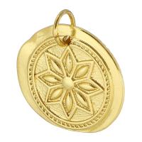 Brass Jewelry Pendants Round gold color plated fashion jewelry & DIY & for woman golden Approx 3mm Sold By Lot