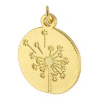 Brass Jewelry Pendants Round gold color plated fashion jewelry & DIY & for woman golden Approx 3.5mm Sold By Lot