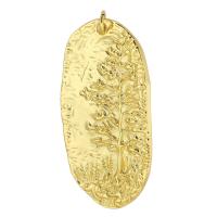 Bijoux pendentifs en laiton, Placage de couleur d'or, bijoux de mode & DIY & pour femme, doré, 22x42x2mm, Trou:Environ 3mm, 10PC/lot, Vendu par lot